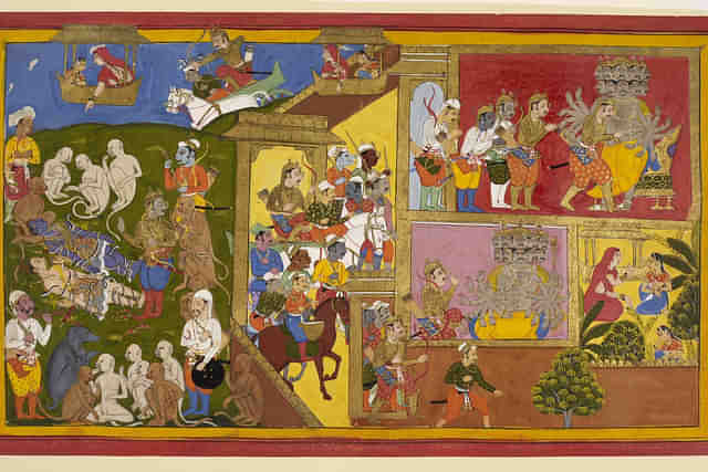 Image from the Ramayana, Yuddha Kanda. Originally published/produced in Udaipur, 1652.